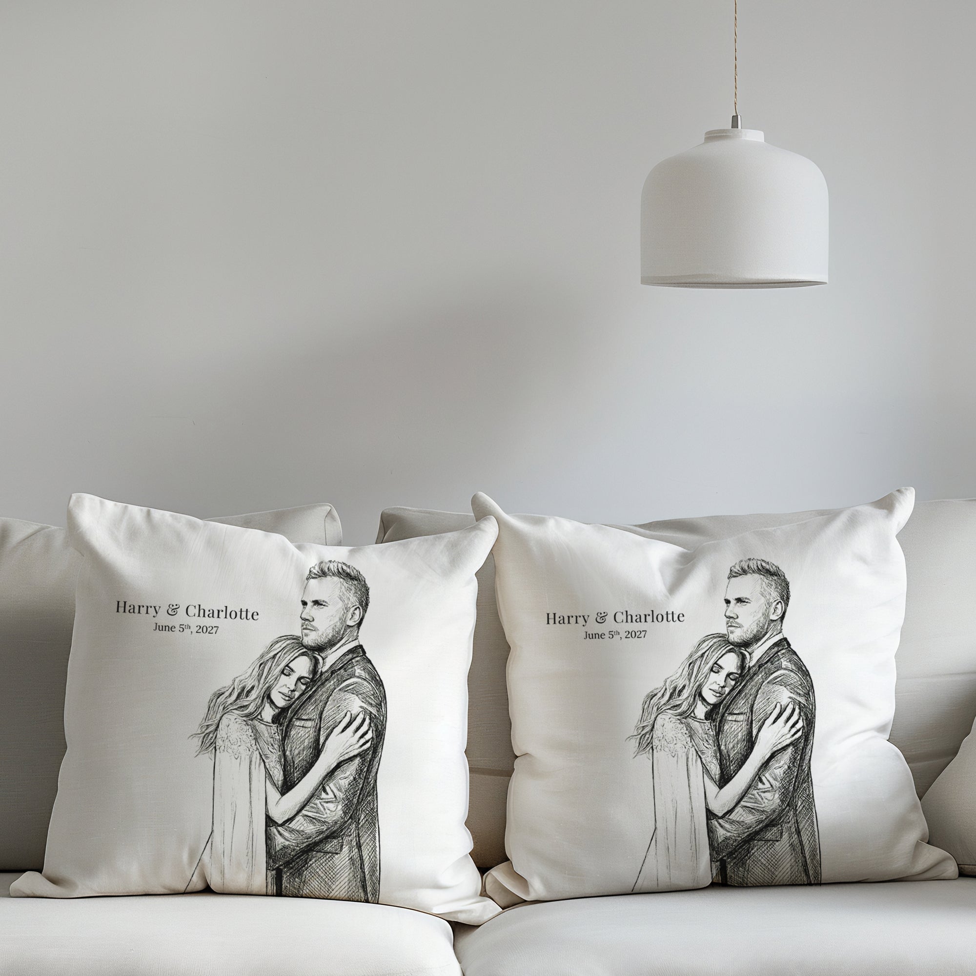 Personalised Wedding Cushion - Set of Two - cmzart