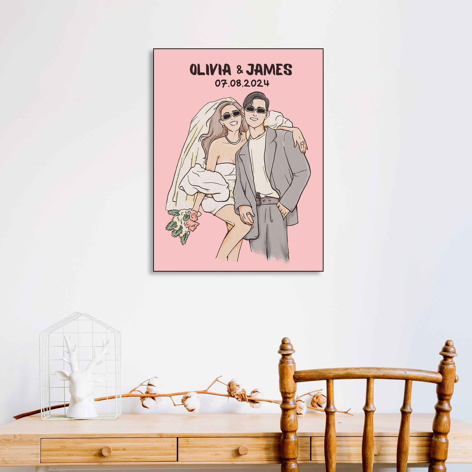 Personalised Wood Wall Art for Weddings - cmzart