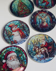 Stained Glass Christmas Coasters - 10 Designs