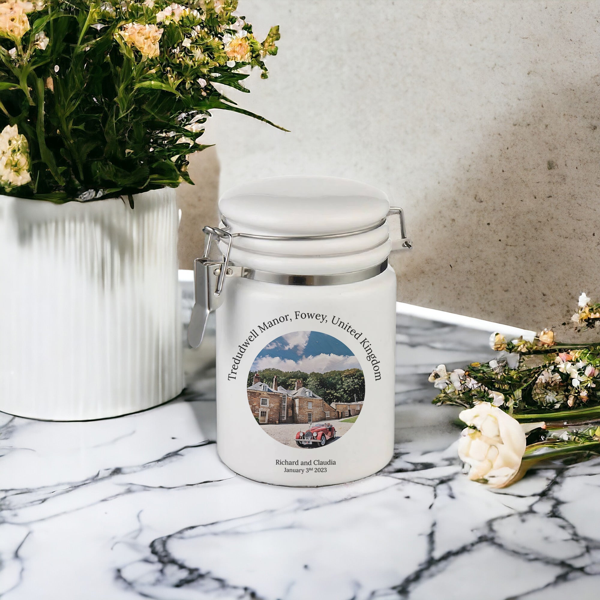 Set of 2 Personalised Ceramic Jars - cmzart