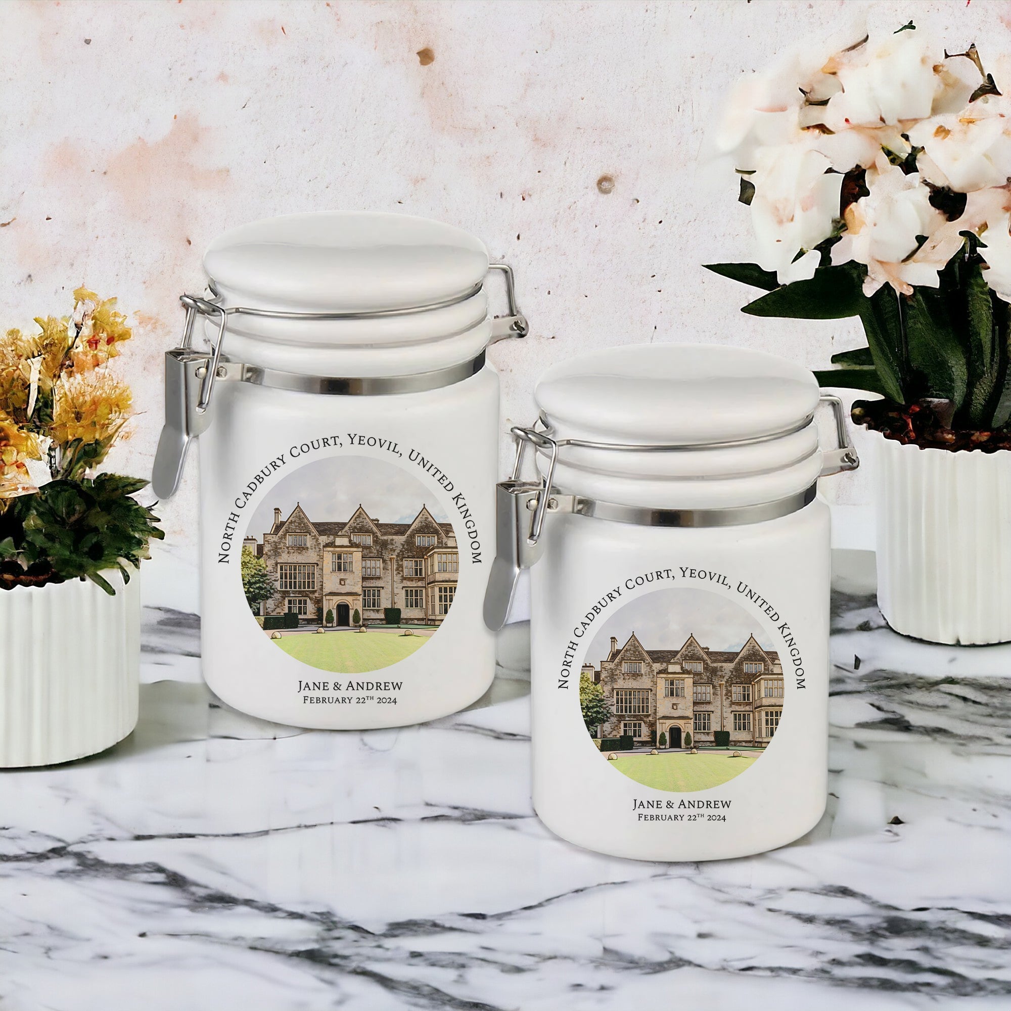 Set of 2 Personalised Ceramic Jars - cmzart