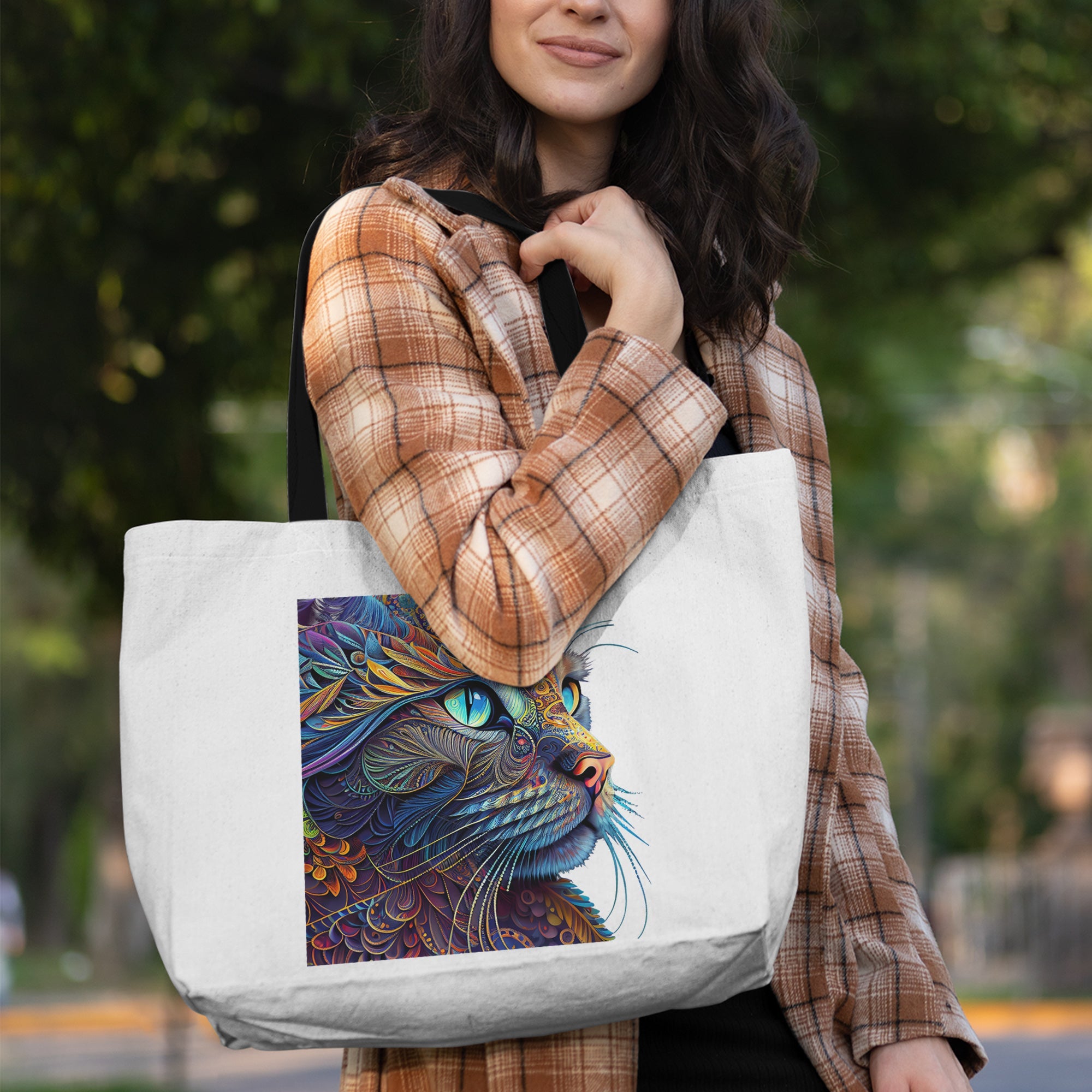 Cat Tote Bag - Colourful Watercolour Art - cmzart
