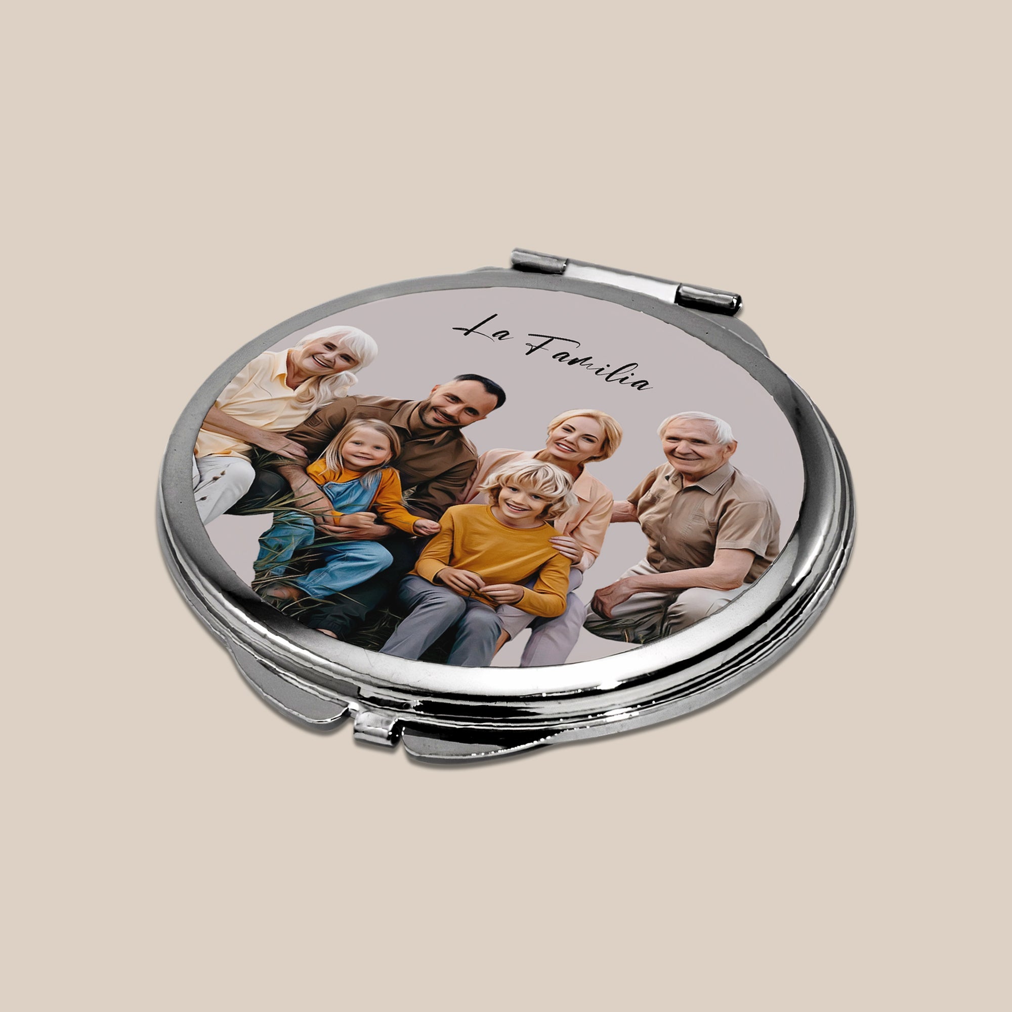 Custom Family Portrait Compact Mirror - 3 Sizes / Shapes - cmzart