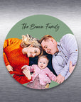 Custom Family Portrait Fridge Magnet - Square & Circle - cmzart