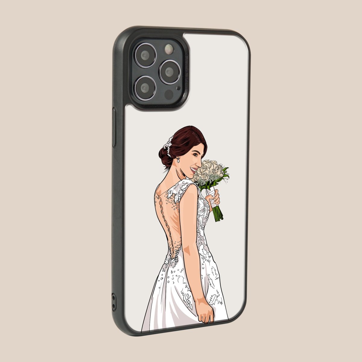 Custom Hand-drawn Vector Wedding Potrrait Phone Case - cmzart