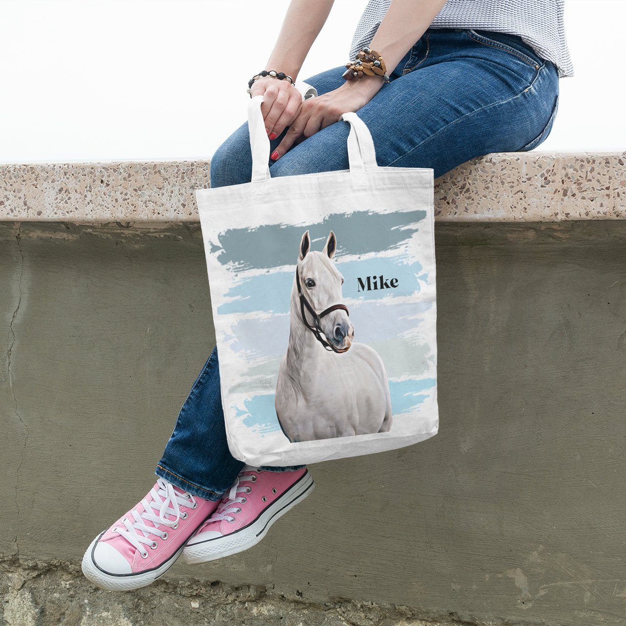 Custom Horse Portrait Tote Bag - 3 Stylish Designs - cmzart