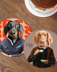 Custom Pet Portrait Coasters - Renaissance Outfit, Glass Placemats - cmzart
