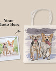 Custom Pet Portrait Tote Bag - Hand-drawn Sketch - cmzart