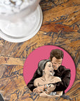 Custom Wedding Portrait Coasters - Hand-drawn Vector Art - cmzart