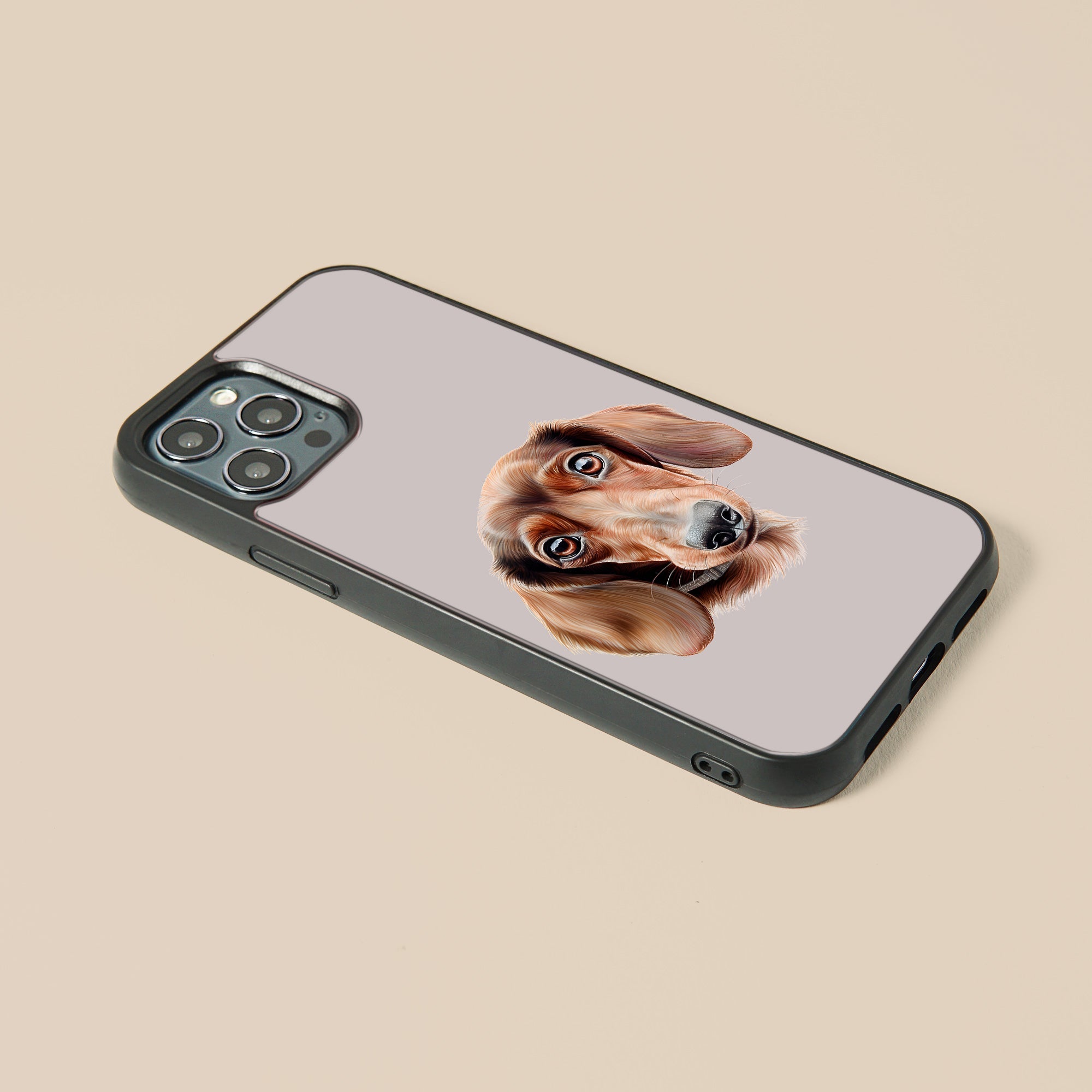 Dachshund Watercolour Art - Custom Glass Phone Case - cmzart