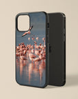 Flamingos - Glass Phone Case - cmzart