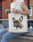 French Bulldog I Tote Bag - Colourful Watercolour Painting - cmzart