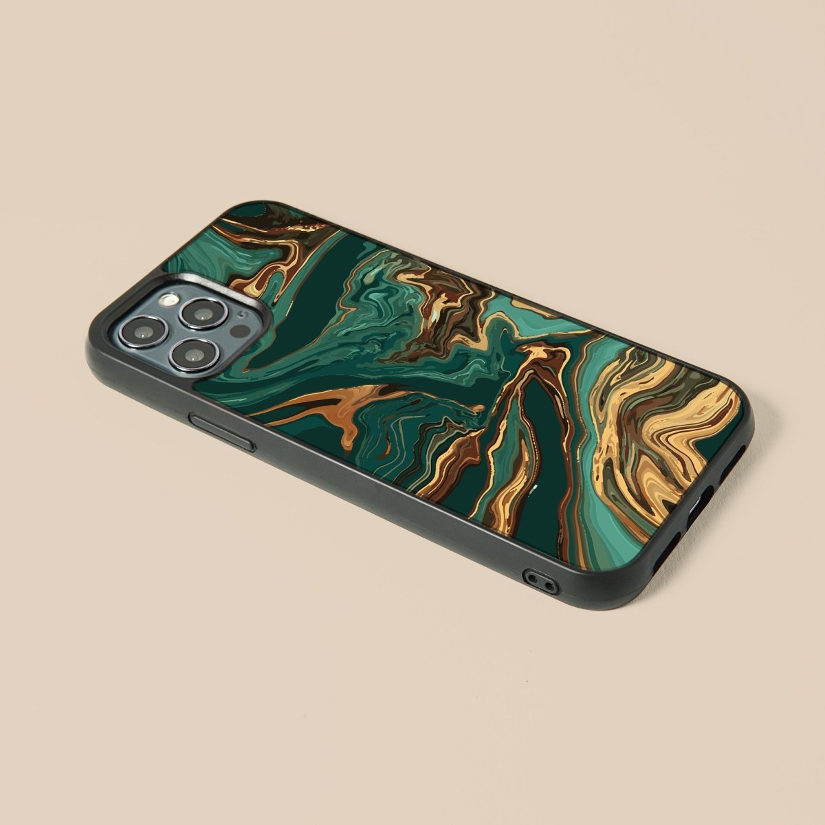 Green Fluid - Glass Phone Case - cmzart