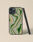 Green Wavy - Custom Glass Phone Case - cmzart