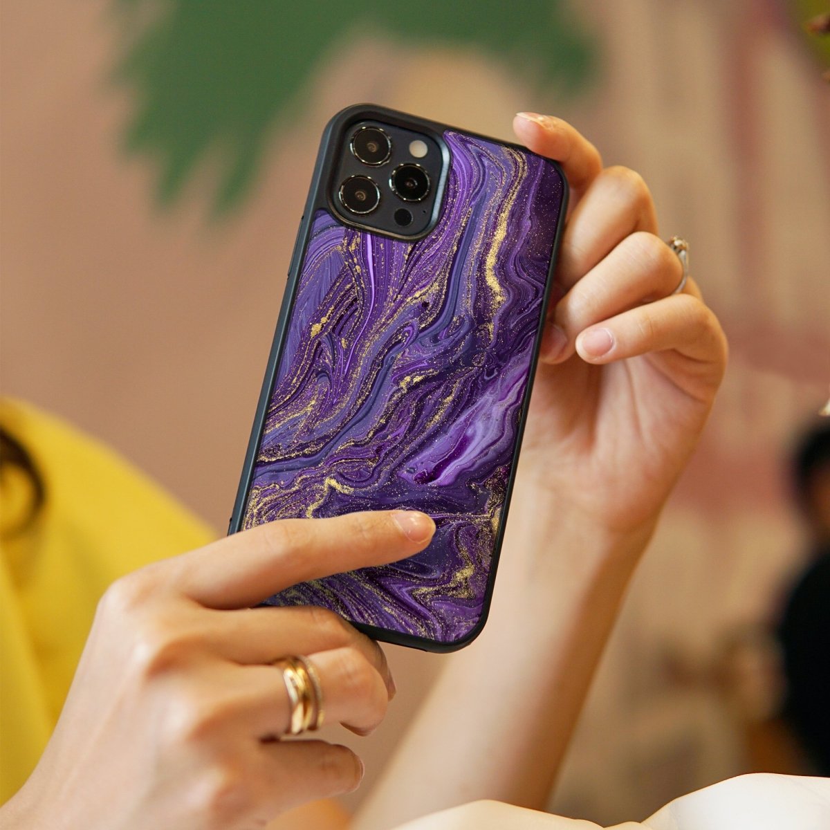 Maleficent Marble - Glass Phone Case - cmzart
