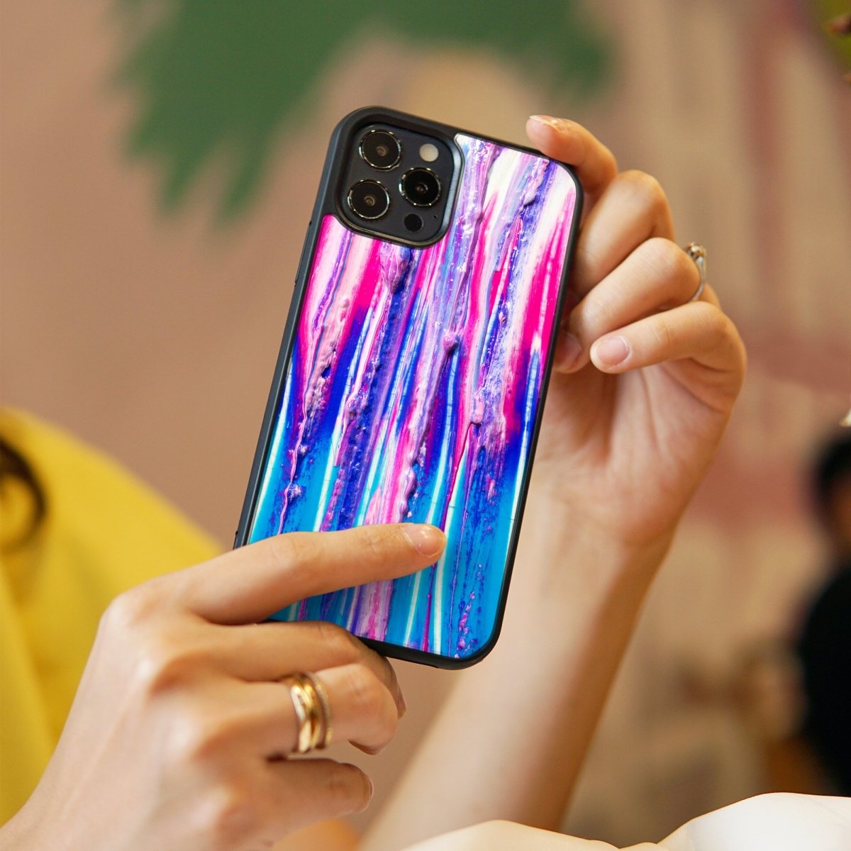 Ombre Oil Painting - Glass Phone Case - cmzart