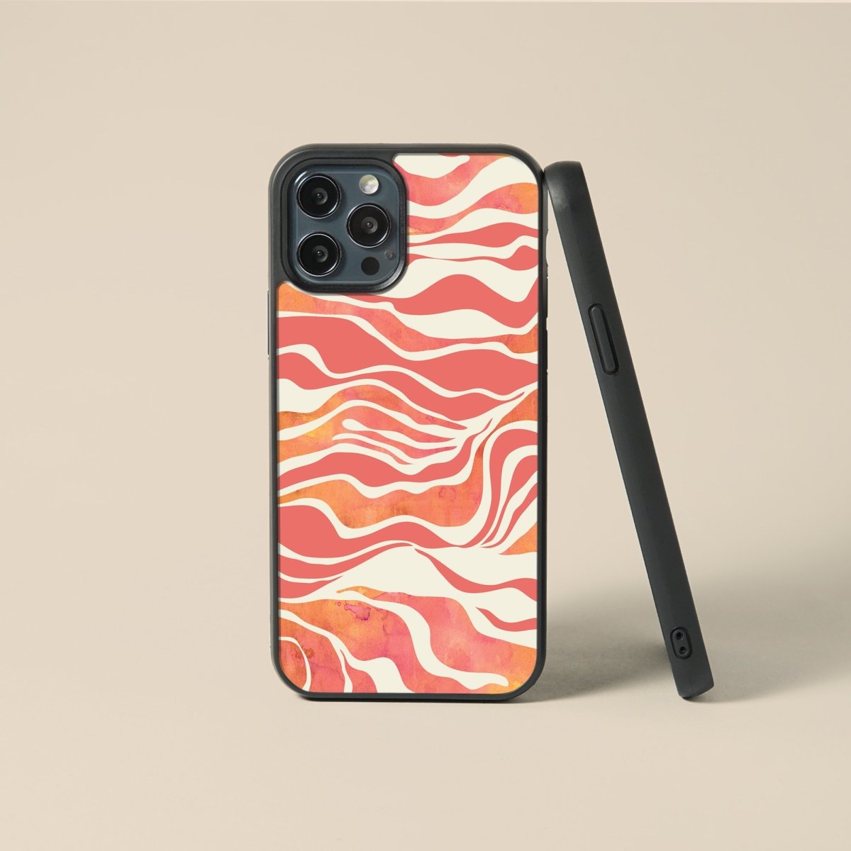 Orange Swirl - Glass Phone Case - cmzart