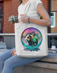 Panda Tote Bag - Vibrant Surrealism Art - cmzart