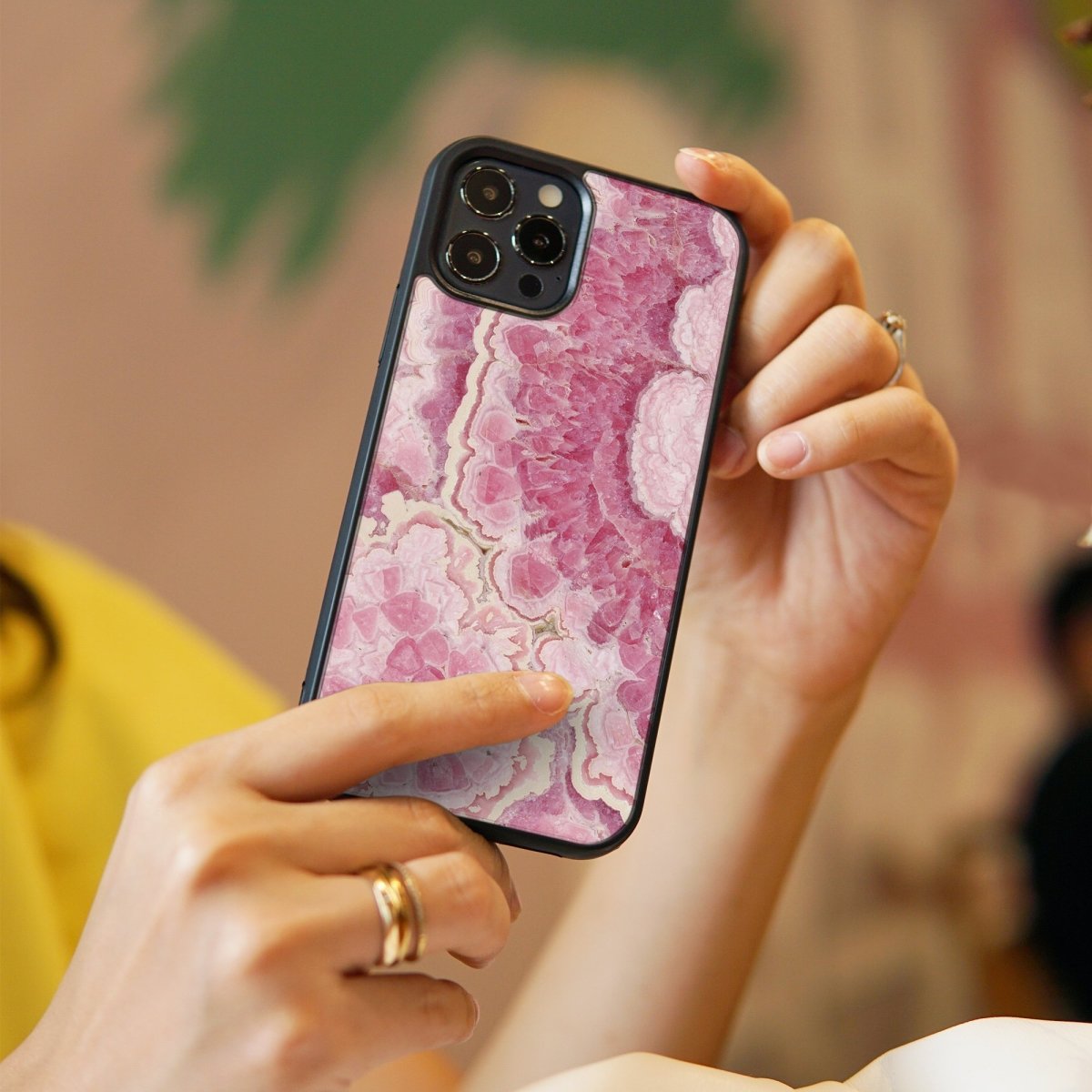 Pink Quartz - Glass Phone Case - cmzart