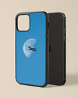 Plane & Moon - Glass Phone Case - cmzart