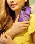 Purple Quartz - Glass Phone Case - cmzart