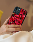 Red Roses - Glass Phone Case - cmzart
