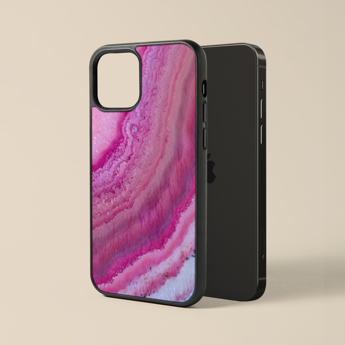 Rose Quartz Stone - Glass Phone Case - cmzart