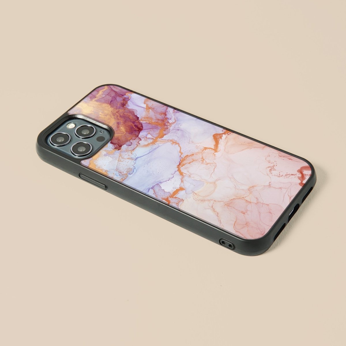 Rusty Purple Marmor - Glass Phone Case - cmzart