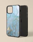 Skyler Blue Marble - Glass iPhone Case - cmzart