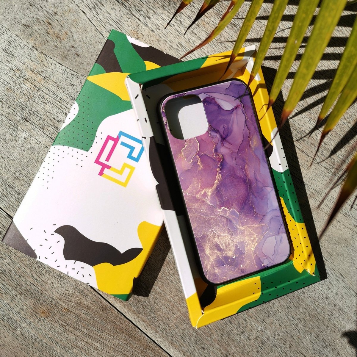 Sparkly Purple Marmor - Glass Phone Case - cmzart