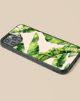 Tropical Leaves - Glass Phone Case - cmzart