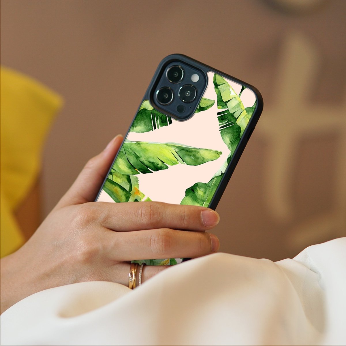 Tropical Leaves - Glass Phone Case - cmzart