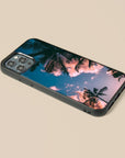 Tropical Sunset - Glass Phone Case - cmzart