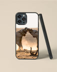 Two Elephant Collide - Glass Phone Case - cmzart