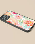 Watercolor Roses Flower - Glass Phone Case - cmzart
