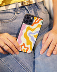 Wavy Rainbow - Custom Glass Phone Case - cmzart