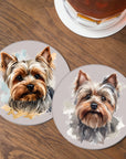 Yorkshire Terrier Glass Coasters - Watercolour Paintings - cmzart