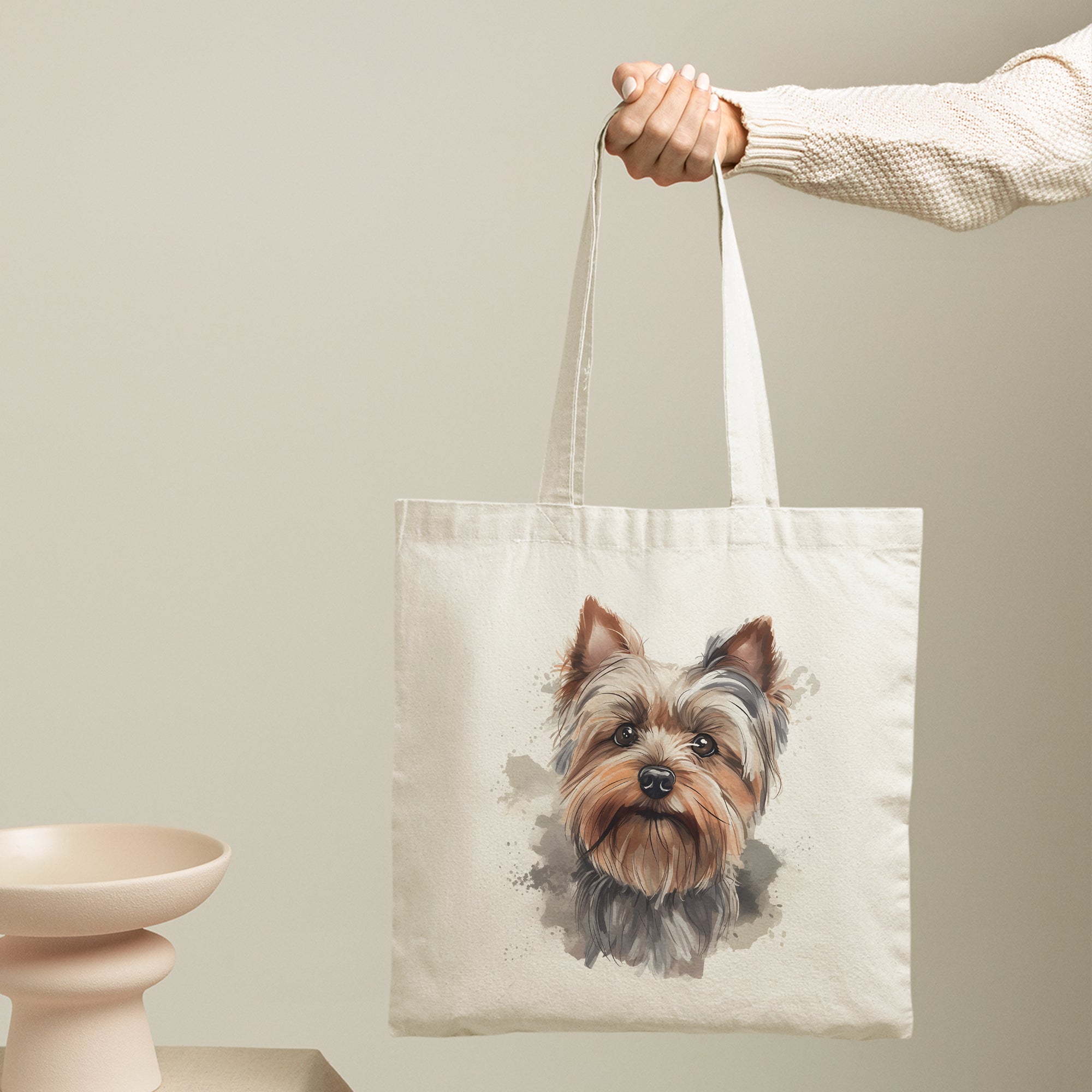 Yorkshire Terrier II Tote Bag - Colourful Watercolour Painting - cmzart