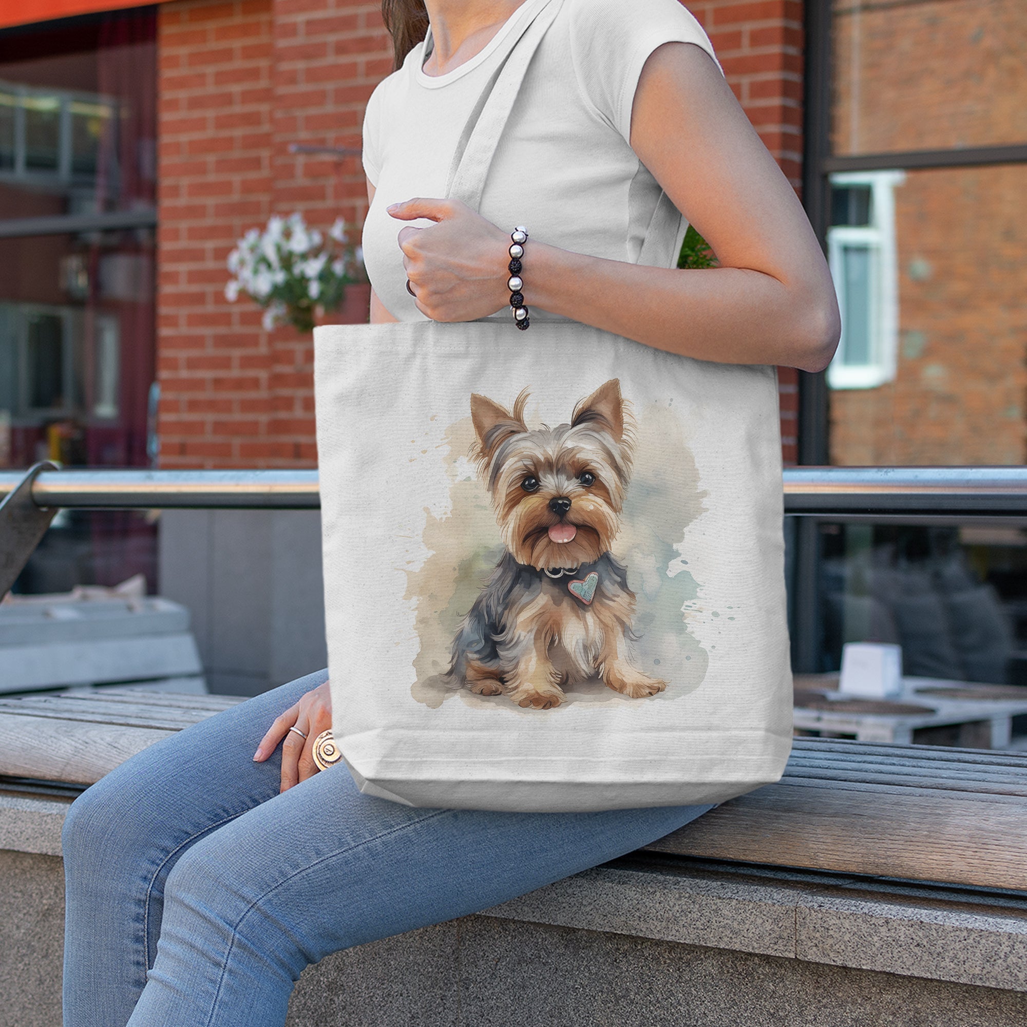Yorkshire Terrier III Tote Bag - Colourful Watercolour Painting - cmzart