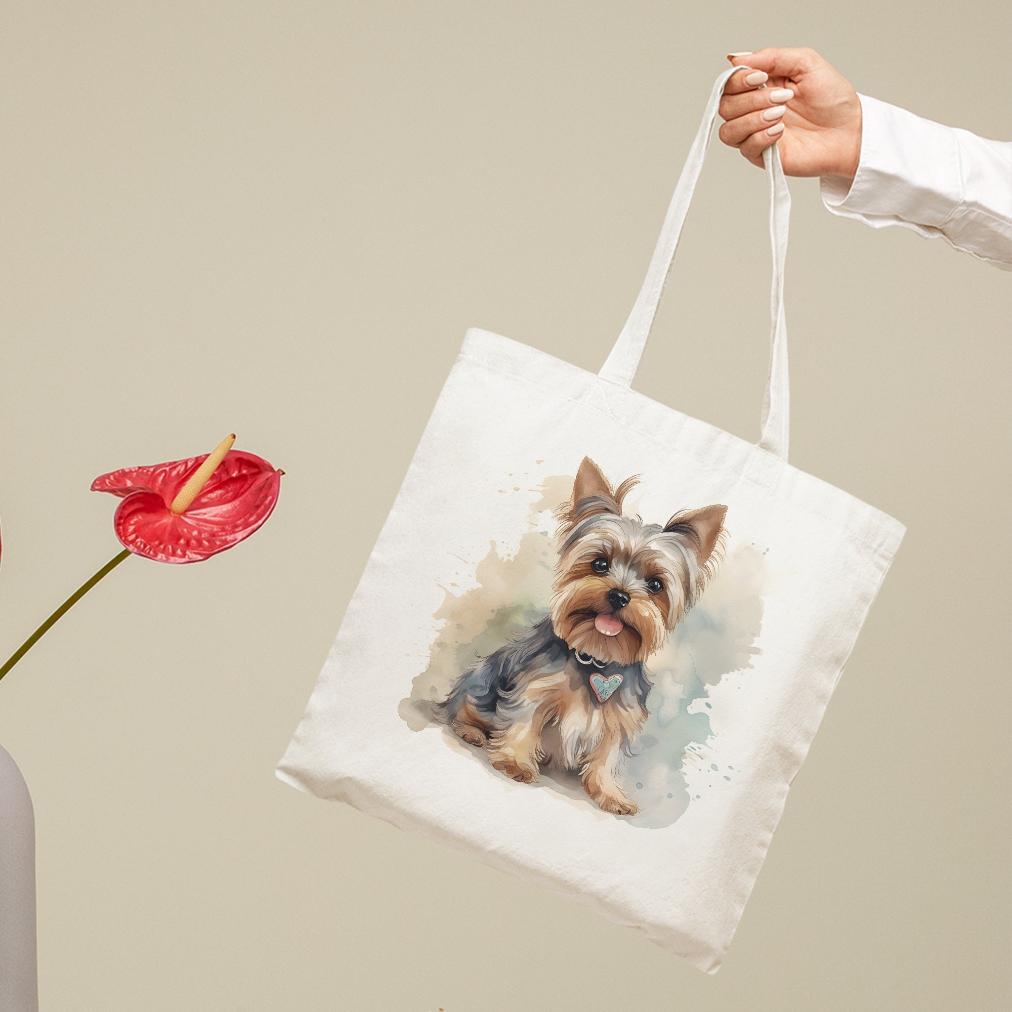 Yorkshire Terrier III Tote Bag - Colourful Watercolour Painting - cmzart